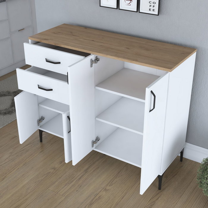 Hanah Home Armario Multiusos Blanco y Nogal